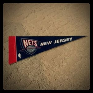 Vintage NBA New Jersey Nets pennant 4" X 9" inch